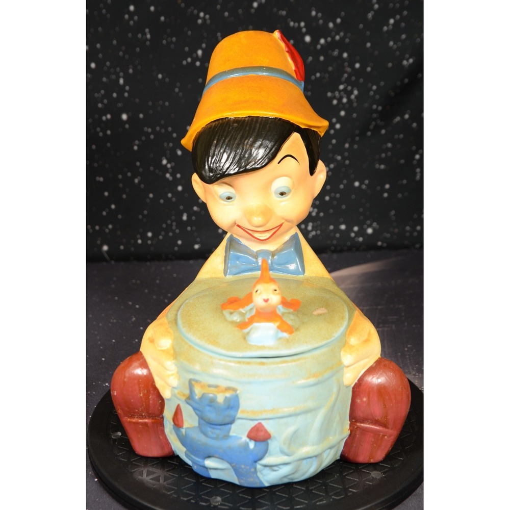 VINTAGE WALT‎ DISNEY 1940 MOVIE PINOCCHIO & CLEO THE GOLDFISH COOKIE JAR USA